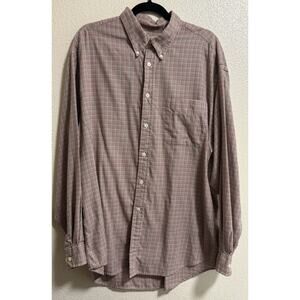 90s Y2K Vintage Gap Button Down Shirt Size XL Mens Brown Red Plaid Long Sleeve